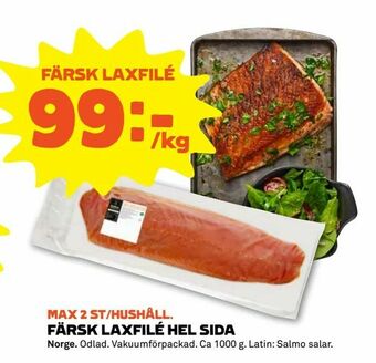 Stora Coop Färsk laxfilé hel sida erbjuda