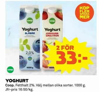 Coop Konsum Yoghurt erbjuda