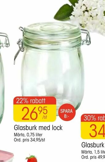 EKO Glasburk med lock erbjuda