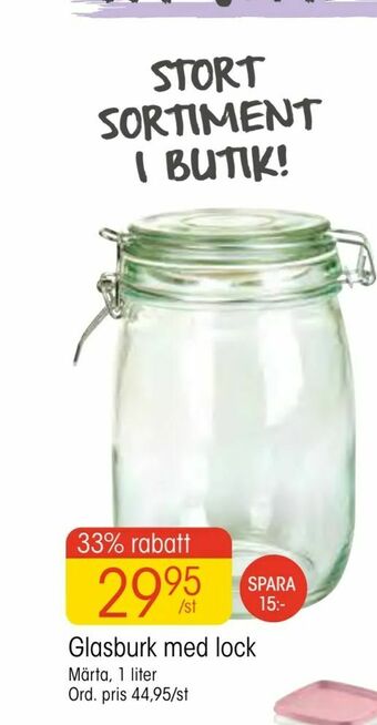 EKO Glasburk med lock erbjuda