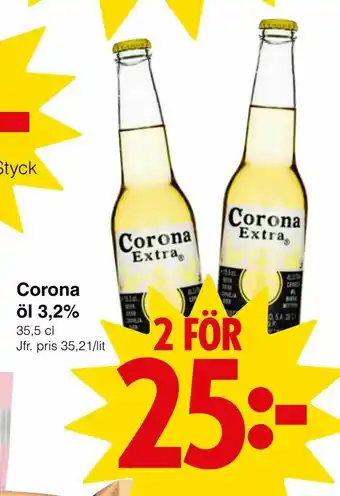 Matöppet Corona öl 3,2% erbjuda