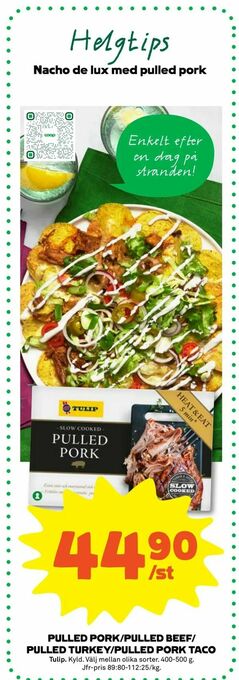 Stora Coop Pulled pork/pulled beef/ pulled turkey/pulled pork taco erbjuda