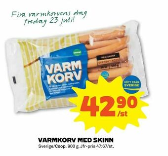 Stora Coop Varmkorv med skinn erbjuda