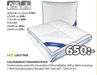 JYSK Fast Lågt Pris Galdeberget Anddunstäcke 150x210cm erbjuda