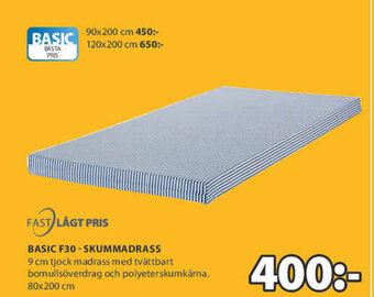 JYSK Fast Lågt Pris Basic F30 - Skummadrass 80x200cm erbjuda