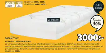 JYSK Dreamzone Gold S70 - Resårmadrass 80x200cm erbjuda