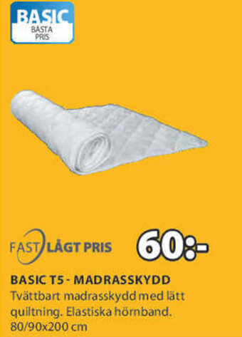 JYSK Fast Lågt Pris Basic T5 - Madrasskydd 80/90x200cm erbjuda