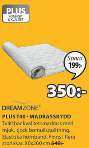JYSK Dreamzone Plus T40 - Madrasskydd 80x200cm erbjuda