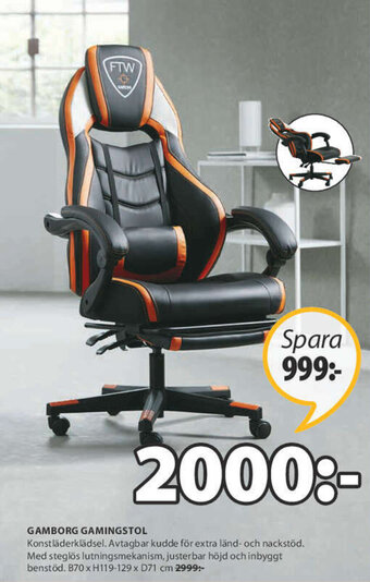 JYSK Gamborg Gamingstol erbjuda