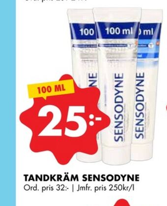 ÖoB Sensodyne tandkräm erbjuda