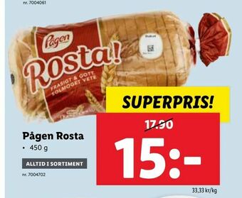 Lidl Pågen Rosta erbjuda