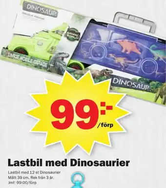 Lastbil med Dinosaurier