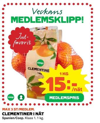 Coop Extra Clementiner i nät erbjuda