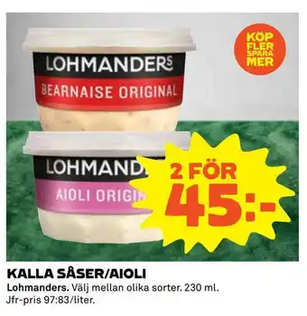 Coop Extra Kalla såser/aioli erbjuda