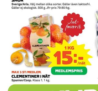 Stora Coop Clementiner i nät erbjuda