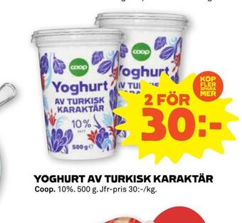 Stora Coop Yoghurt av turkisk karaktär erbjuda