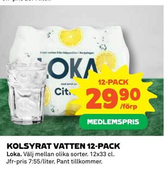 Coop Daglivs Kolsyrat vatten 12-pack erbjuda