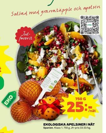 Stora Coop Ekologiska apelsiner i nät erbjuda