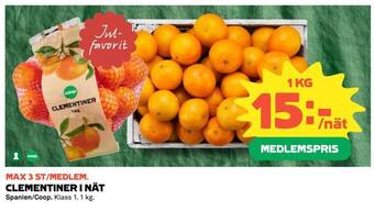 Coop Clementiner i nät erbjuda