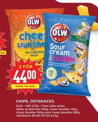 Willys Chips, ostsnacks erbjuda