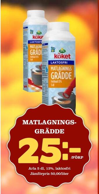 Supergrossen Matlagningsgrädde erbjuda