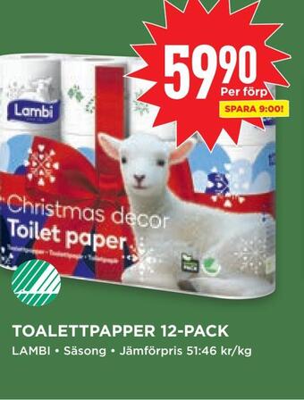Willys Toalettpapper 12-pack erbjuda
