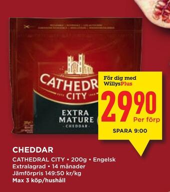 Willys Cheddar erbjuda