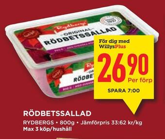 Willys Rödbetssallad erbjuda
