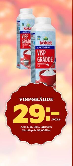 Nya Pulsen Vispgrädde erbjuda