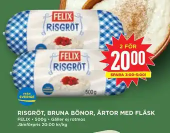 Willys Hemma Risgröt, bruna bönor, ärtor med fläsk erbjuda