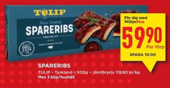 Willys Spareribs erbjuda