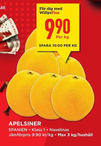 Willys Hemma Apelsiner erbjuda