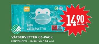 Willys Våtservetter 63-pack erbjuda
