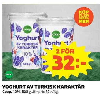 Coop Yoghurt av turkisk karaktär erbjuda