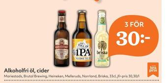 Hemköp Alkoholfri öl, cider erbjuda