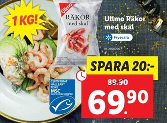 Lidl Ullmo Räkor med Skal erbjuda