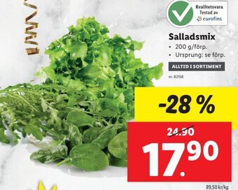 Lidl Salladsmix erbjuda