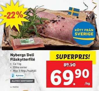 Lidl Nybergs Deli Fläskytterfilé erbjuda