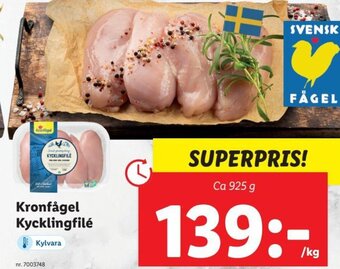Lidl Kronfågel Kycklingfilé erbjuda