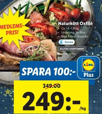 Lidl Naturkött Oxfilé erbjuda