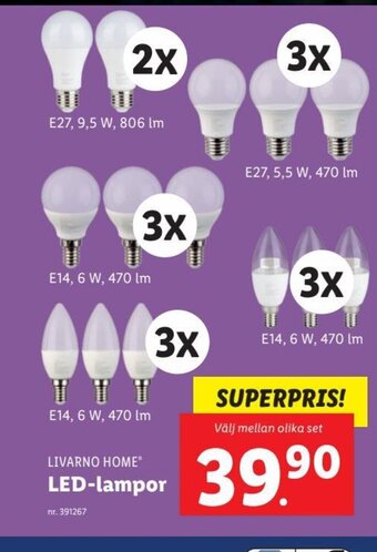 Lidl LED-Lampor erbjuda