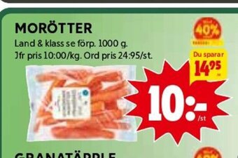 ICA Kvantum Morötter erbjuda