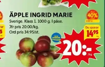 ICA Kvantum Äpple Ingrid Marie erbjuda