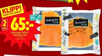 ICA Kvantum Gravad, Rökt, Najad Lax erbjuda