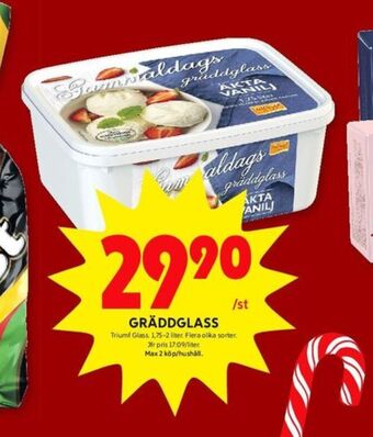 ICA Kvantum Triumf gräddglass erbjuda