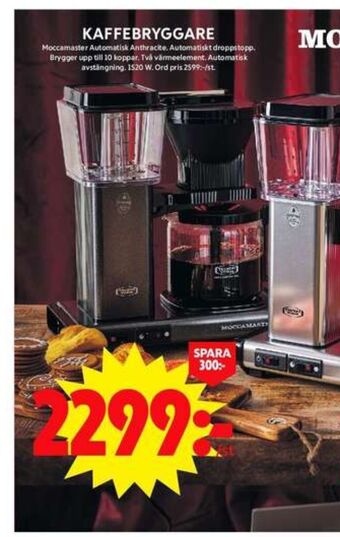 ICA Maxi Moccamaster kaffebryggare erbjuda