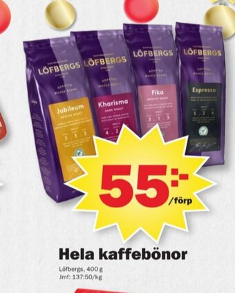 Pekås Jubileum kaffebönor erbjuda