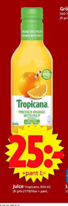 ICA Supermarket Tropicana juice erbjuda