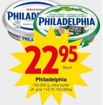 Matöppet Philadelphia färskost erbjuda