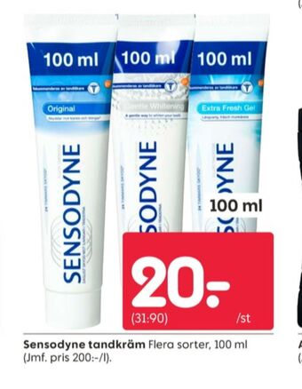 Rusta Sensodyne tandkräm erbjuda